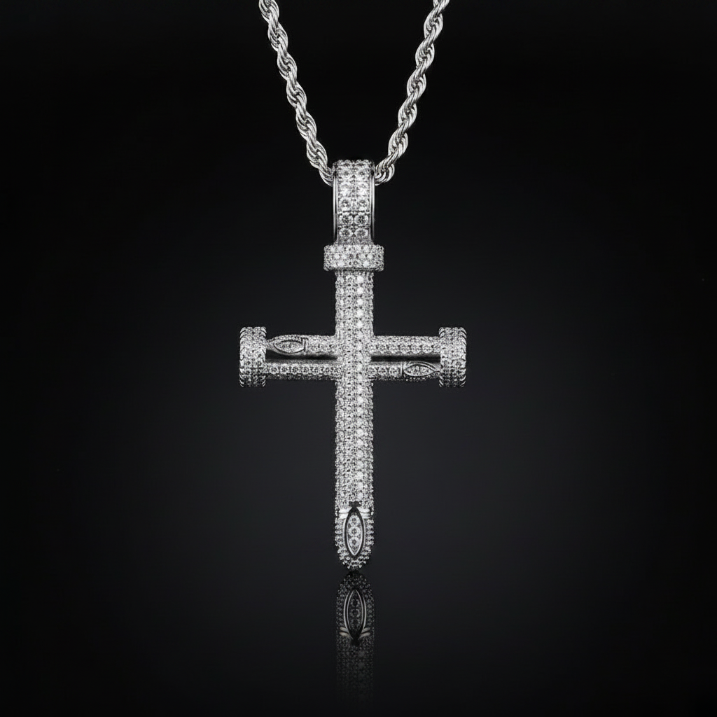 Collana Croce Iced Out