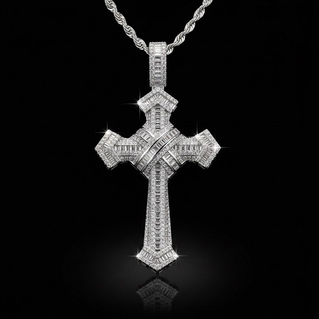 Collana Croce Baguette Luxe