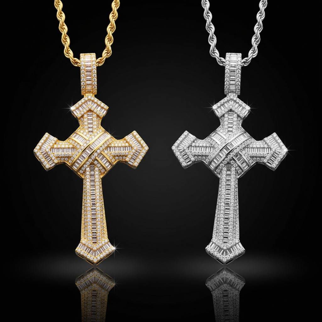 Collana Croce Baguette Luxe