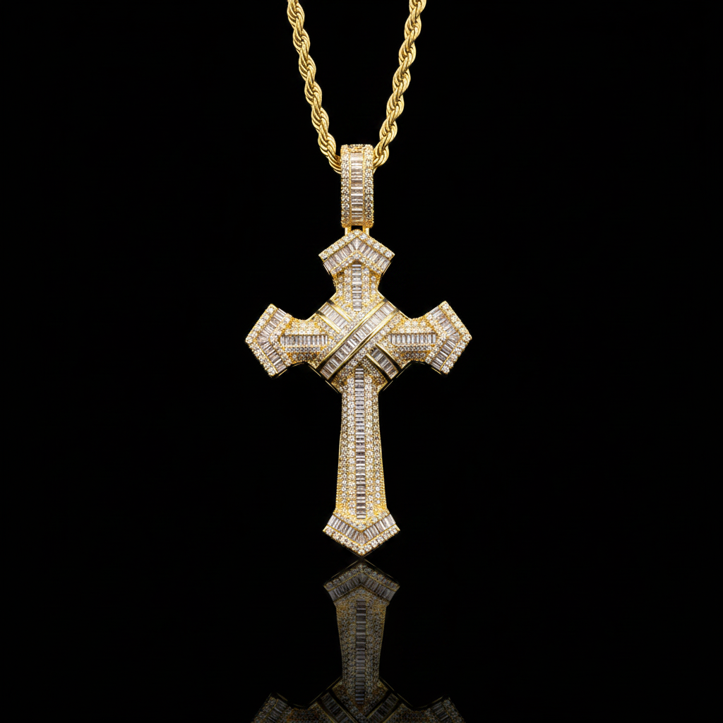 Collana Croce Baguette Luxe