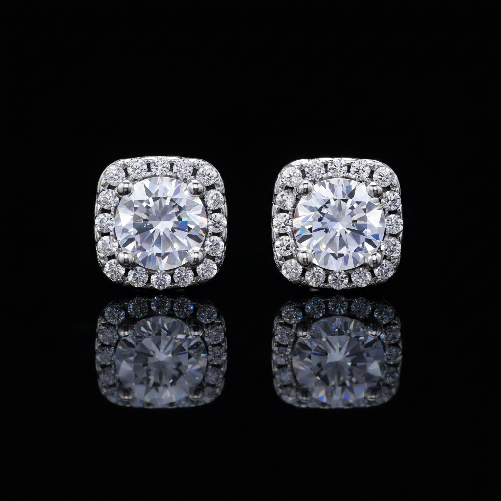 Orecchini Halo Solitaire Crystal