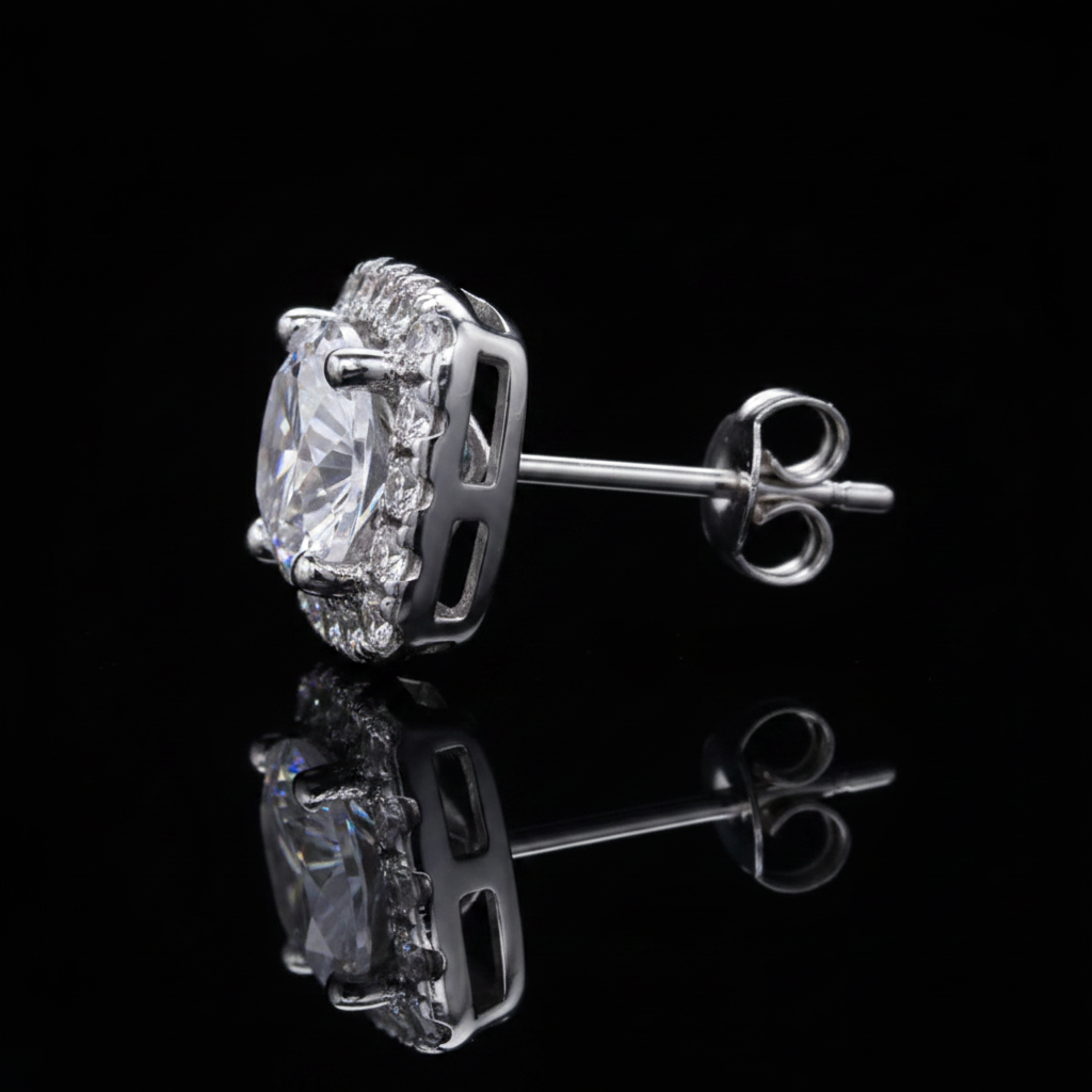 Orecchini Halo Solitaire Crystal