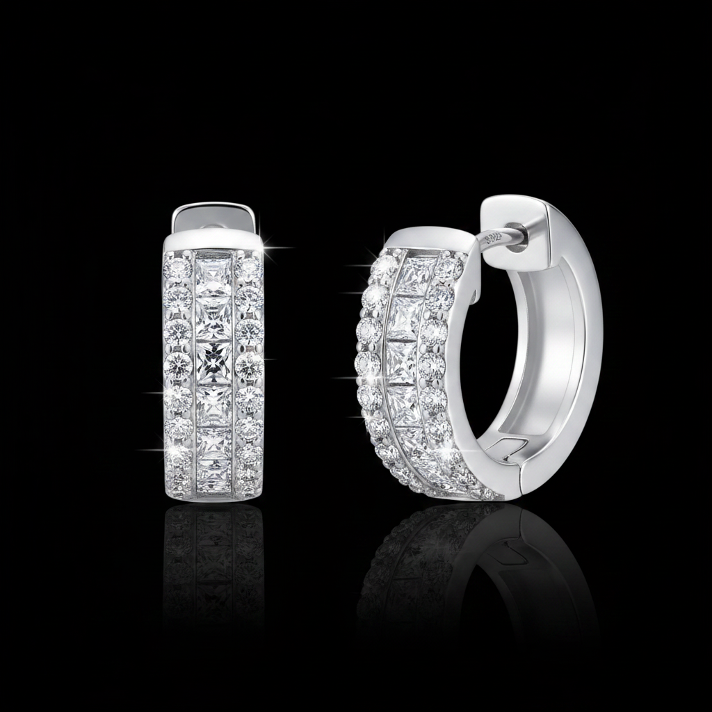 Orecchini Huggie Maxi Pavé