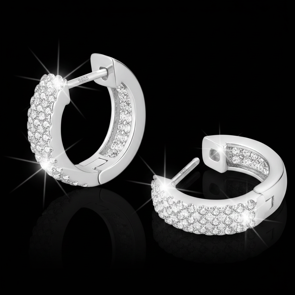 Orecchini Huggie Pavé Crystal