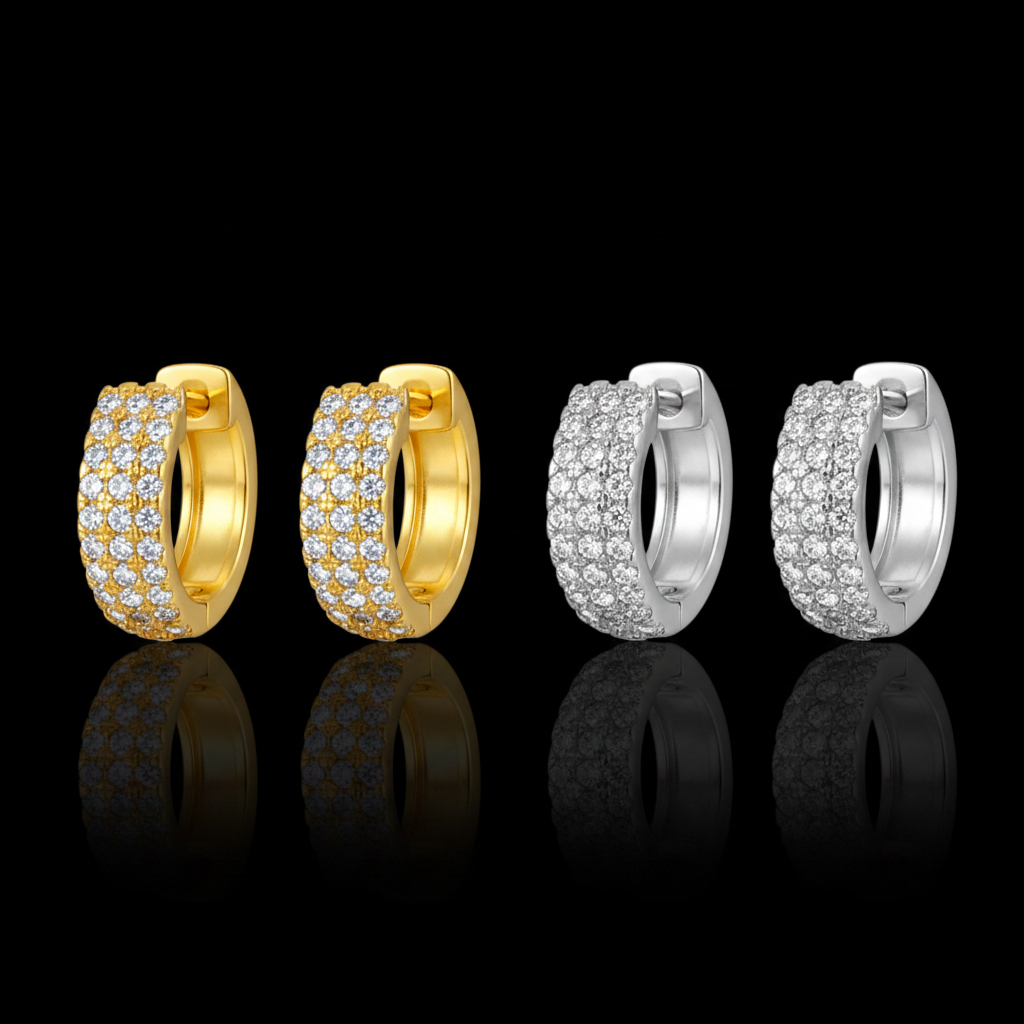 Orecchini Huggie Pavé Crystal
