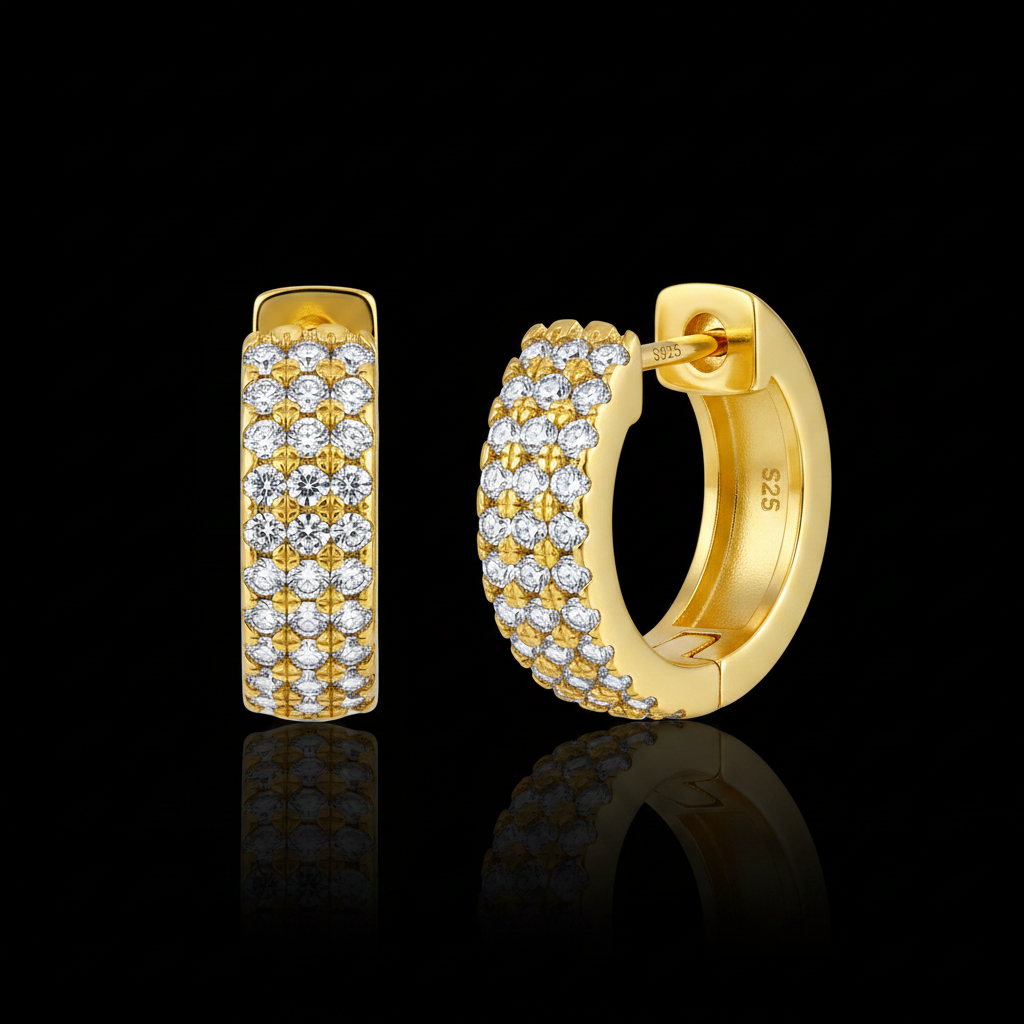 Orecchini Huggie Pavé Crystal