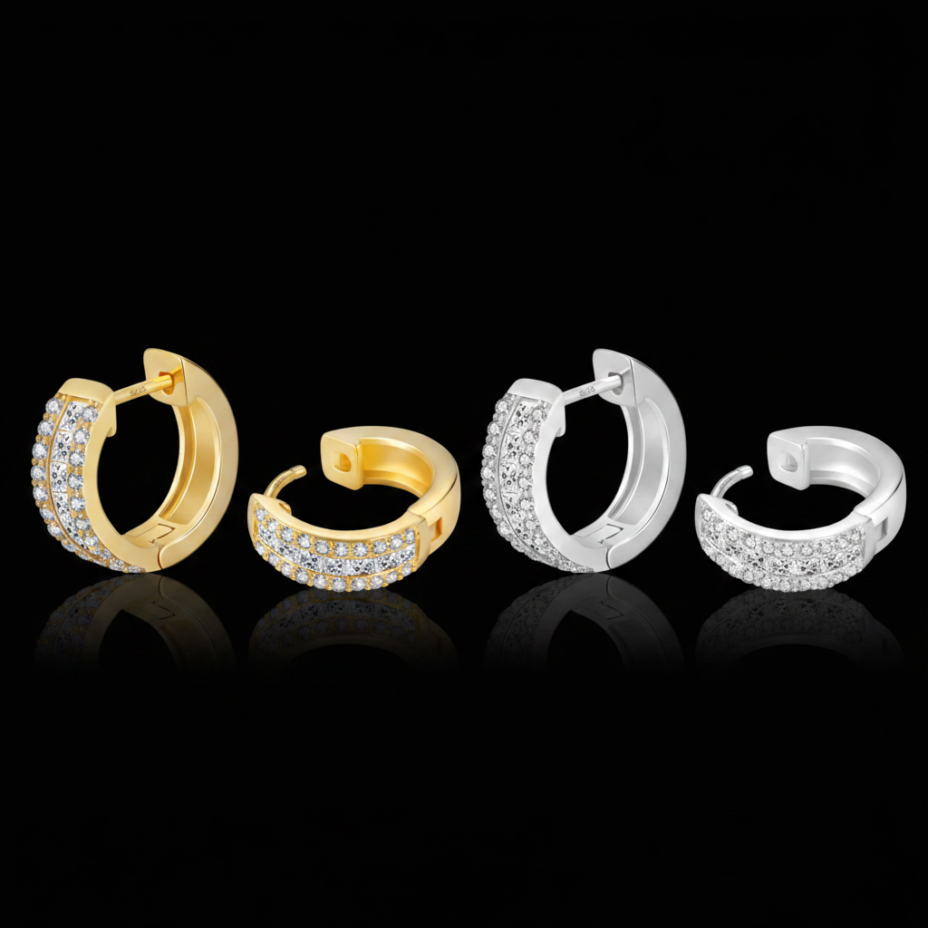 Orecchini Huggie Maxi Pavé