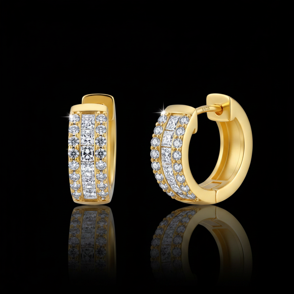 Orecchini Huggie Maxi Pavé