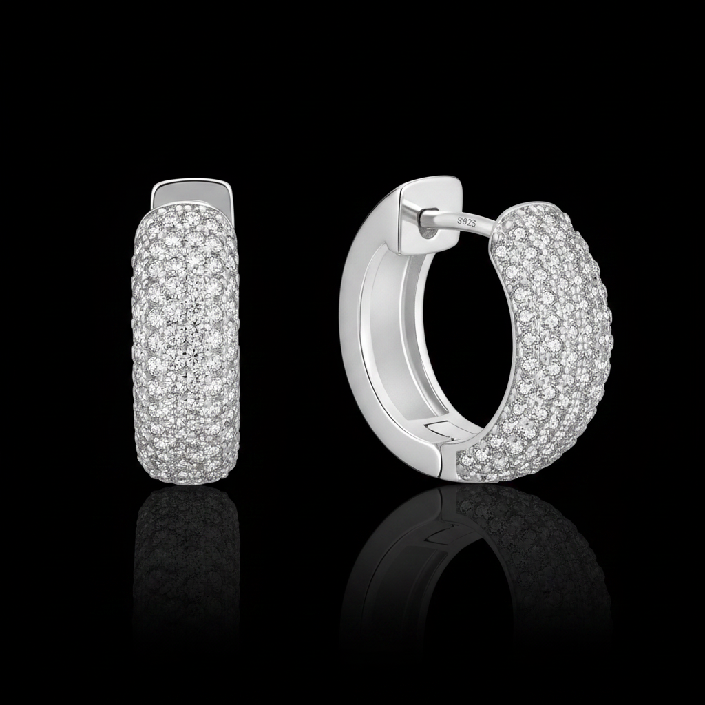 Orecchini Huggie Maxi Full Pavé
