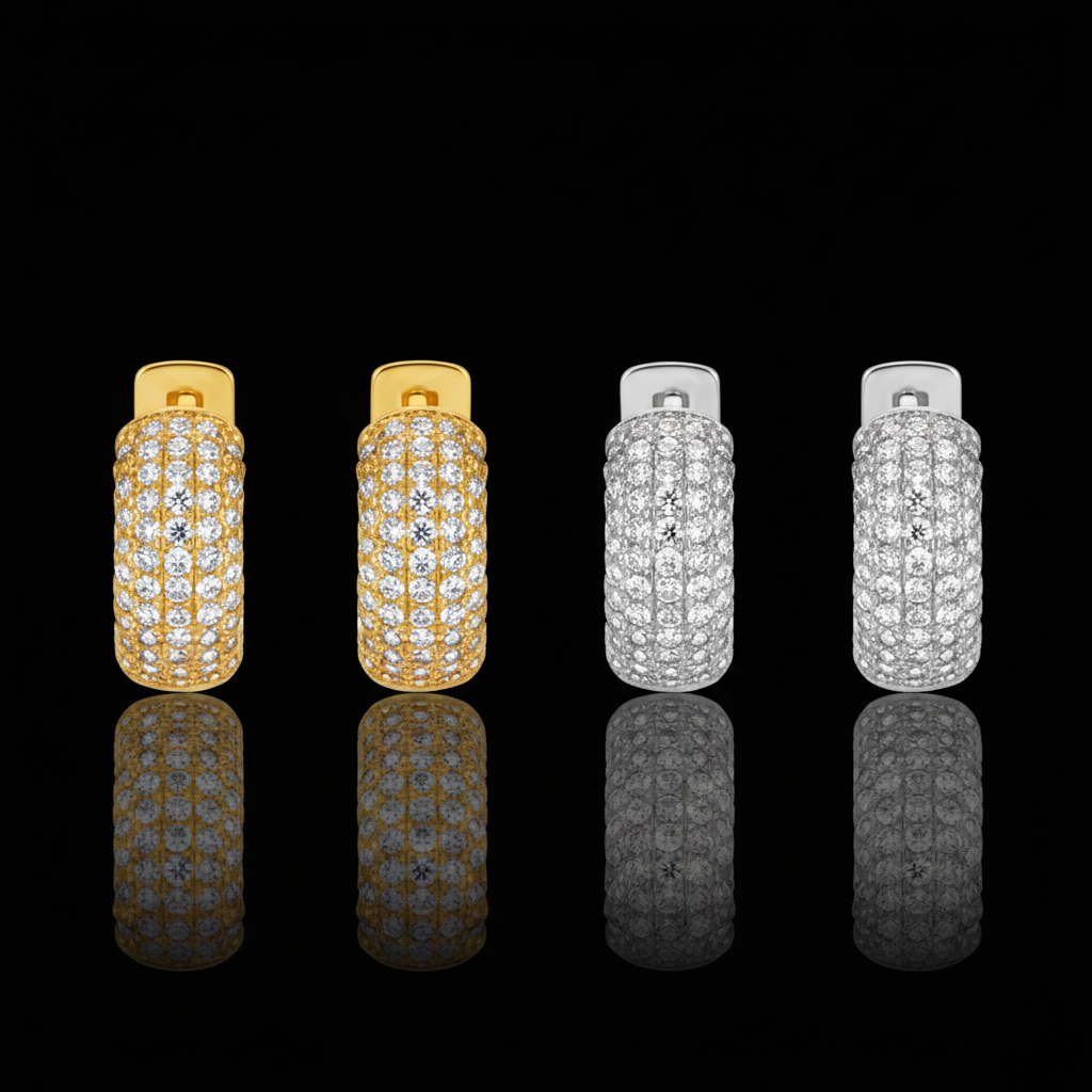 Orecchini Huggie Maxi Full Pavé