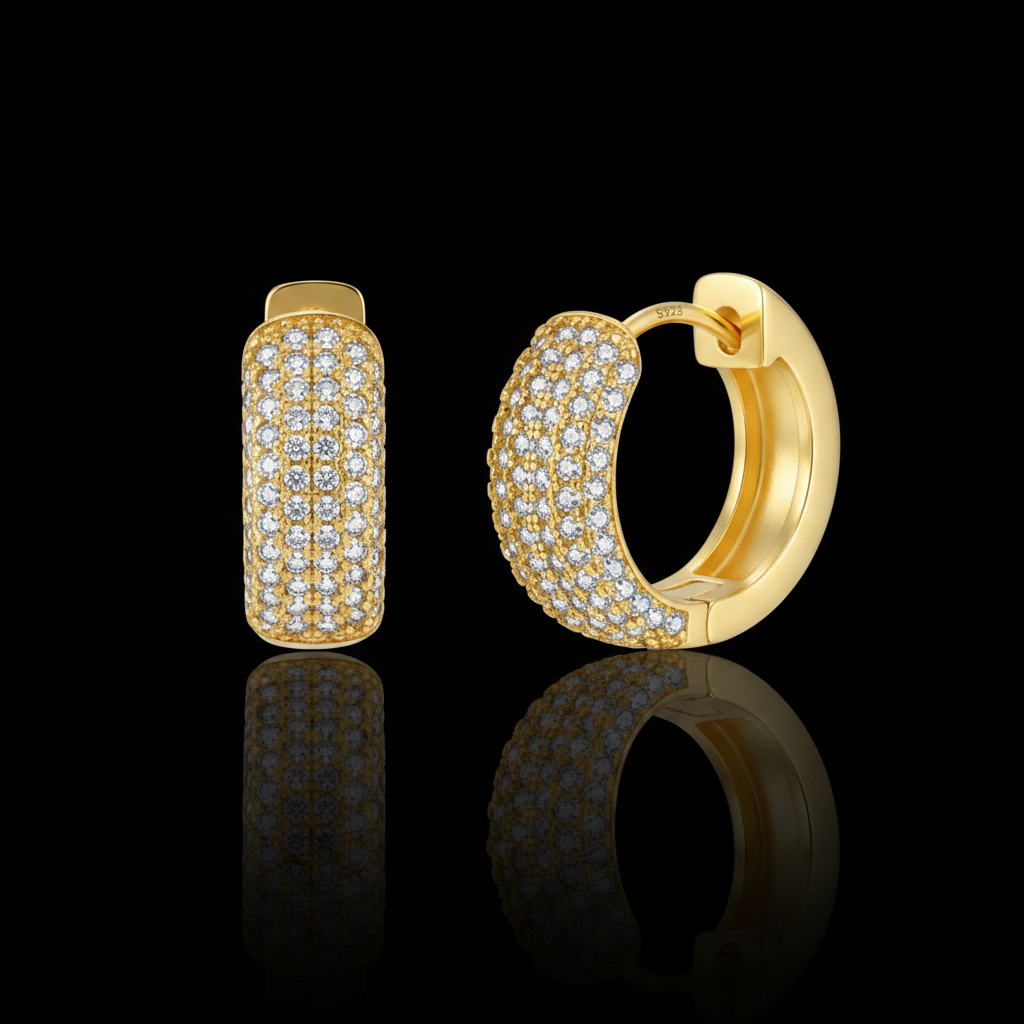 Orecchini Huggie Maxi Full Pavé