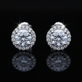 Orecchini Halo Round Pavé