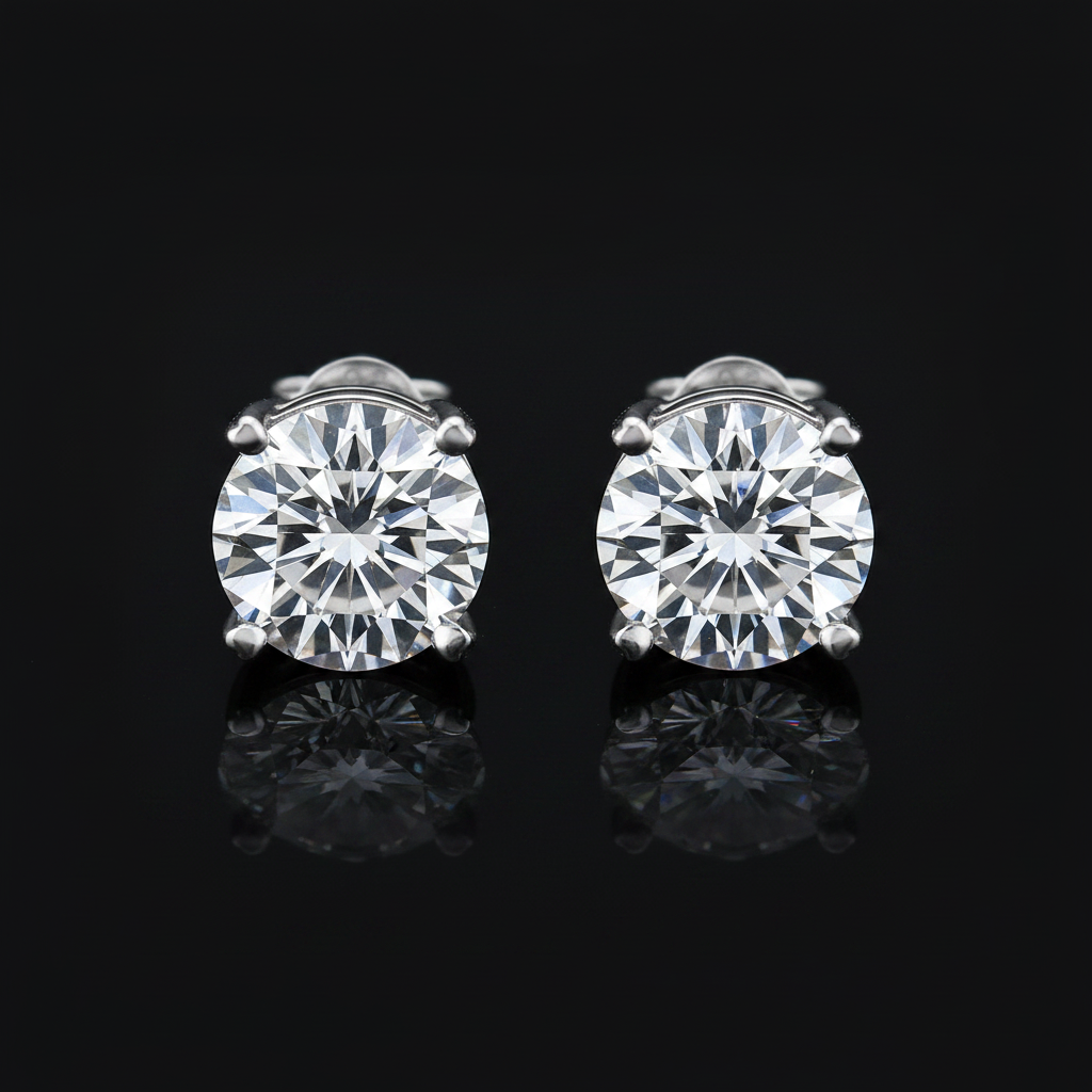 Orecchini Solitario Round Crystal