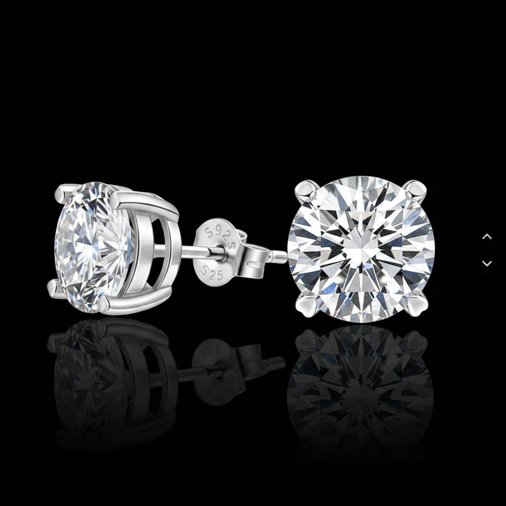Orecchini Solitario Round Crystal